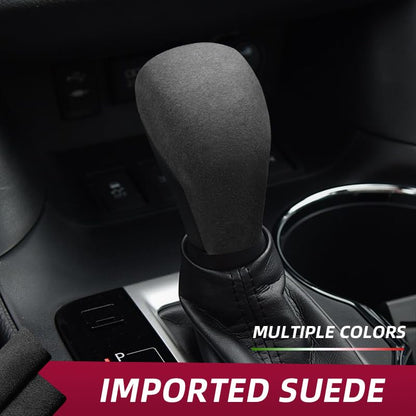 for Toyota Highlander Land Cruiser Prado Car Gear Shift Knob Cover Suede Protective Decoration Vehicle Auto Modified Accessories (Lacquered)