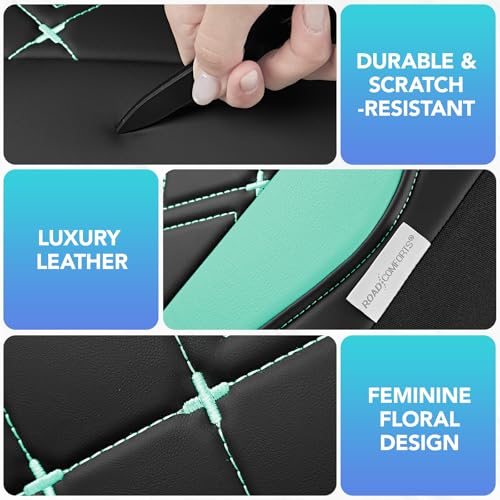 Road Comforts Seat Covers, Premium Leather Car Seat Covers Front Seat for Women Girls,Airbag Compatible, Automotive Seat Covers Universal Fit Most Cars,Vans,Truck,SUV - color: Mint Front