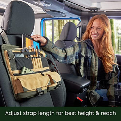High Road Front Seat Organizer with Laptop Sleeve, Filing, Electronic and Work Supply Compartments, 12 pocket Car Office Passenger Seat Organizer - size: 12-pocket