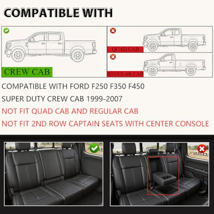 G-PLUS Floor Mats 3PCS Fit for Ford F250 F350 Super Duty Crew Cab Models 1999-2007,TPE Custom Fit All Weather Floor Liners 1st & 2nd Row Car Mats - size: 1999-2007|Fit F250 F350 Crew Cab|3Pcs