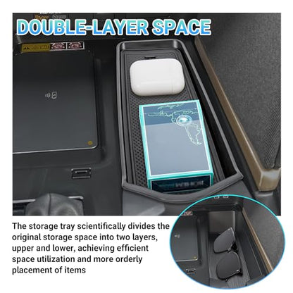 Center Console Organizer 3PC Compatible with 2025-2026 Toyota Camry Accessories, Armrest Storage Box, Charging Zone Anti-Slip Mat and Gear Shifter Right Side Console Organizer Tray - size: Center Console Organizer 3PC