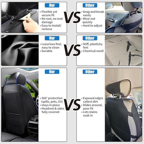 Car Seat Covers Full Set Fit for Toyota 4Runner 2001-2026,Luxury Faux Leather Seat Covers 5 Seats,Breathable Anti-Slip Seat Protectors with Lumbar Support(Black,Full Set) - color: Black, size: Fit for 4Runner