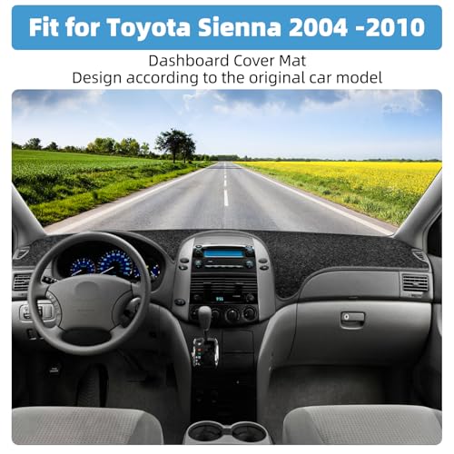 Dash Cover Mat for Toyota Sienna 2004 2005 2006 2007 2008 2009 2010 Non-Slip Dashboard Cover Mat Sunshade UV Rays Protector Interior Accessories - size: Sienna 2004-2010