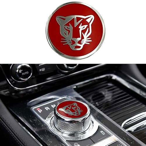MAXDOOL Gear Shift Knob Cover Decoration Trim Sticker for Jaguar XF XE XJ F-Pace (Red) - color: Red