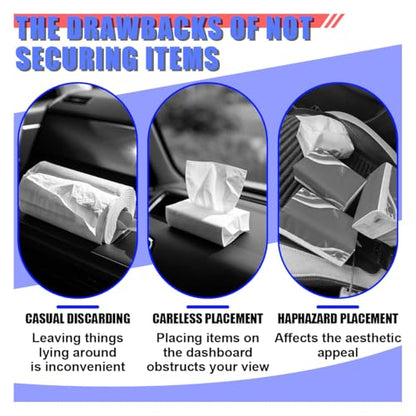 Car Tissue Holder, Leather Backseat Tissues Box Cover Rectangular Car Napkin Holder for 100-150 Tissues Organizer, Large Napkin Case Auto Headrest Hanging Mask Dispenser for SUV Sedan (Black)