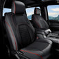 Coverado Chevy Chevrolet Silverado GMC Sierra Seat Covers, Custom Fit for 2007-2026 1500, 2015-2026 2500HD 3500HD Crew Double Extended Cab Truck, Faux Waterproof Leather Seat Covers (Front, Redline) - color: Red Line, size: Front