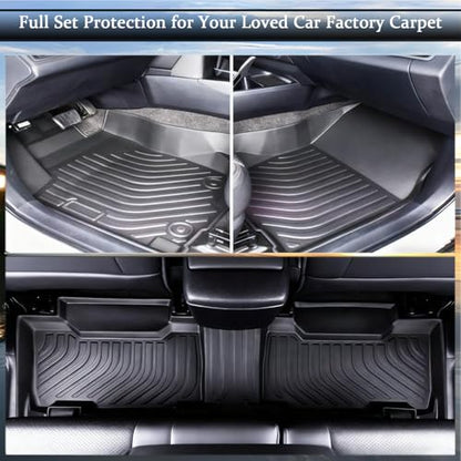 Aiqiying Floor Mats Compatible with Ford Escape 2020-2025 Models，All Weather Carpet Liners Waterproof Durable Custom-Fit Front Rear Rows Full Set Protection TPE Accessories