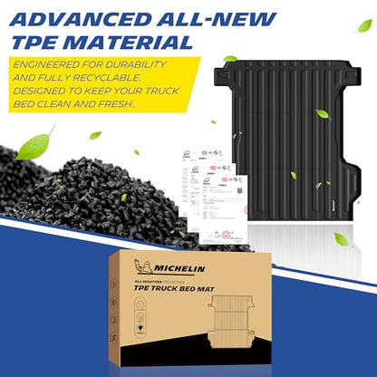 MICHELIN Truck Bed Mat for 2024-2026 Chevy Silverado EV WT/LT & GMC Sierra EV Elevation (Not Fit RST/Trail Boss/AT4/Denail), All-Weather Truck Bed Liner, Custom Fit, Durable TPE Bedliner, Non-Slip - size: 2) Silverado EV WT / LT | 24-26 | 5.9 FT