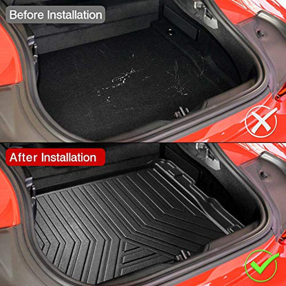 KUST Custom Fit Trunk Mat for 2020-2025 2026 Toyota GR Supra Accessories Cargo Liner All Weather Trunk Floor Mat Black TPE - style: GR Supra 2020-2026 │ Trunk Mat