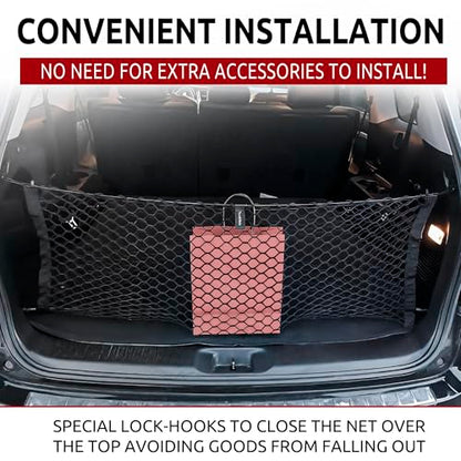 Envelope Style Trunk Mesh Cargo Net | for Toyota Highlander 2014-2026 Regular & Hybrid Car Accessories | Premium Trunk Organizers and Storage | SUV Truck Cargo Nets | Vehicle Carrier Organizer