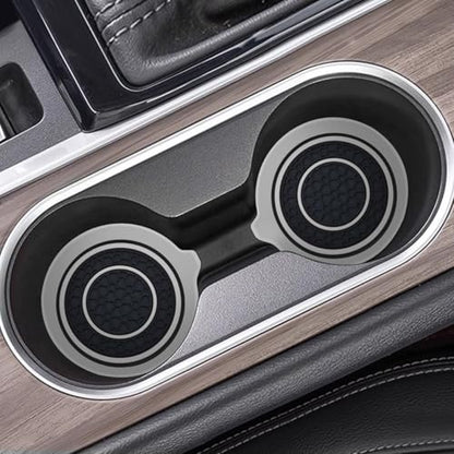 Mandark Car Cup Holder Coaster, 2.75 Inch Non-Slip Vehicle Cup Holder Insert Mats, Dustproof Automotive Interior Console Cup Insulated Pads Accessories, Universal for SUV, Sedan, Truck (Gray) - color: Gray