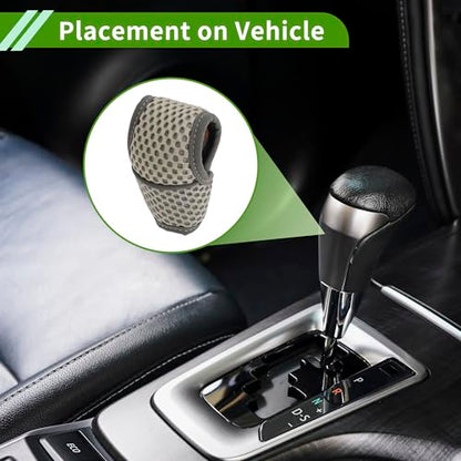 Universal Gear Shift Knob Cover Stick Shifting Handle Protector Automotive Manual Fabric 1 Pc Anti-Slip Grey - color: Gray