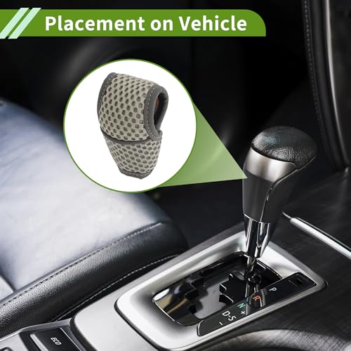 Universal Gear Shift Knob Cover Stick Shifting Handle Protector Automotive Manual Fabric 1 Pc Anti-Slip Grey - color: Gray