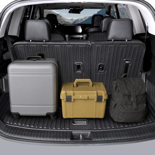 Cargo Mat with Backrest Mat for 2020-2025 Kia Telluride, All Weather TPE Trunk Mat Rear Cargo Liner Back Seat Cover Protector for Kia Telluride Accessories - style: Cargo Mat
