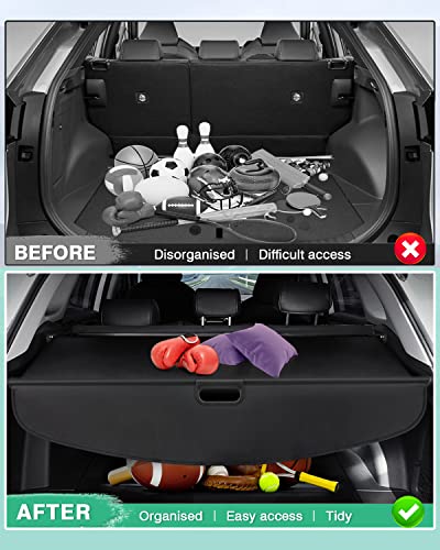 Powerty Retractable Cargo Cover for 2019-2025 2026 Acura RDX, Canvas Texture Trunk Cover Privacy Screen Rear Security Shade for RDX Accessories (with Extented Cover) - size: 2019-2025 | Acura RDX