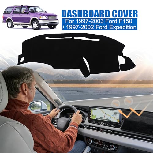 YYCKE Dash Cover Mat Custom Fit for 1997-2003 Ford F150 / 1997-2002 Ford Expedition Accessories Dashboard Pad Carpet Protector - size: Ford F150 1997-2003