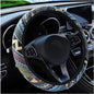 Ethnic Style Coarse Flax Cloth Automotive Steering Wheel Cover Anti Slip and Sweat Absorption Auto Car Wrap Cover (L, 14.5''-15'') - color: L, size: 14.5 - 15 inches