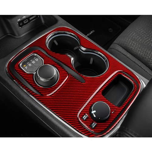 Car Gear Shift Panel Decals for 2014-2017 Dodge Durango Accessories Carbon Fiber Interior Stickers, Knob Style - color: Gear Shift Panel, C