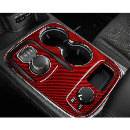 Car Gear Shift Panel Decals for 2014-2017 Dodge Durango Accessories Carbon Fiber Interior Stickers, Knob Style - color: Gear Shift Panel, C