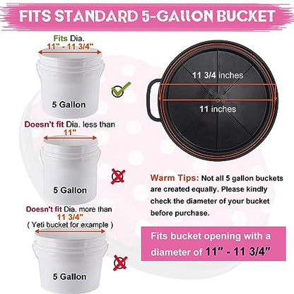 WarBull 5 Gallon Bucket Seat, 360-Degree Swivel Seat Foam Cushion Bucket Seat Lid with Waterproof Cover for Dove Duck Hunting, Fishing, Baseball, Gardening and Camping - color: Pink Polka Dot