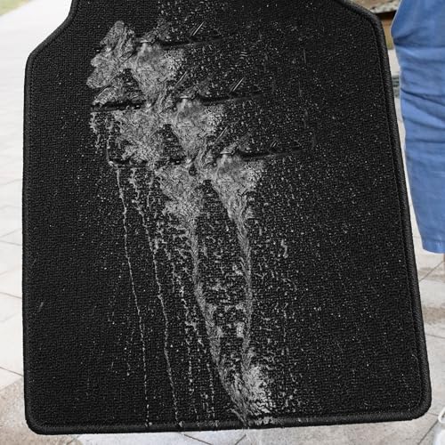 Premium Carpet Car Floor Mats - 4-Piece All-Weather Set with Vinyl Heel Pad - Universal Fit Floor Liners for SUV, Sedan, Van - Anti-Slip Backing, Black - color: Black1