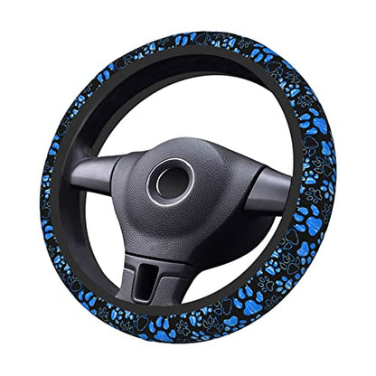 Dog Paw Print Steering Wheel Cover Anti-Slip,Sweat Absorption Universal 15 inch Steering Wheel Covers Cute car Accessories for Men Women - color: 6