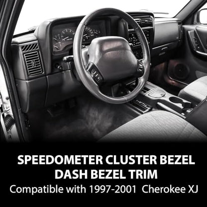 G-PLUS Dash Bezel Trim Speedometer Cluster Bezel Compatible with 1997-2001 Jeep Cherokee XJ 5EJ84LAZAC - size: 1997-2001 Jeep Cherokee XJ | Dark Gray