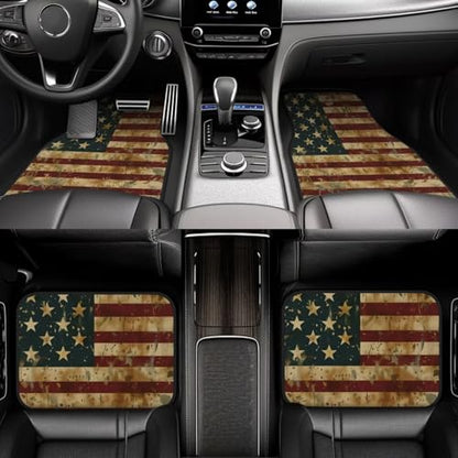 4-Piece Car Floor Mats Patriot American Flag All-Weather Protection American Flag USA Flags Car Carpets Heavy-Duty Car Carpets Auto Universal Fit Car Accessories All-Season Mats - color: Flags