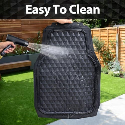 CAR PASS Heavy Duty Rubber Black Car Floor Mats & Cargo Liners, Deep Dish All-Weather Trunk Mats Durable Anti-Slip 3D Rhombus Waterproof Trim to Fit Liner Universal Fit Auto,Sedan,SUV,Truck, Black - color: black with cargo liner