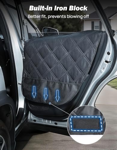 JOYTUTUS Dog Car Door Protector Compatible with Sedan/Family Car/Small SUV, Waterproof & Anti-Scratch Door Protector from Dog Scratching with Storage Pockets (2 Packs Universal Fit) - size: Fit for Sedan/ Family Car/ Small SUV