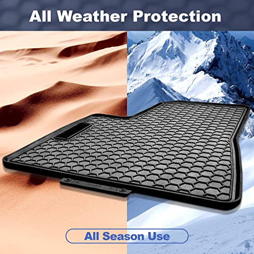 Spurtar for Tesla Model 3 Floor Mats 2017-2026, Car Floor Mats All Weather Automotive with 3D Extended Edge, 3 Pack Honeycomb Design Front & Rear Rubber All-Weather Protector, Black - size: 2017-2025 Rubber (3PCS)