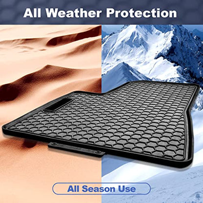 Spurtar for Tesla Model 3 Floor Mats 2017-2026, Car Floor Mats All Weather Automotive with 3D Extended Edge, 3 Pack Honeycomb Design Front & Rear Rubber All-Weather Protector, Black - size: 2017-2025 Rubber (3PCS)