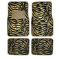 C. P. R. New Animal Print Gold Zebra Floor Mat Set with Vinyl Heel Pad Universal 4PC for Cars Trucks SUVs (Gold Zebra)