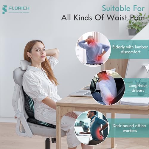 Car Seat Cushion and Lumbar Support Pillow for Office Chair Car, Ergonomic Memory Foam, Relieves Back Sciatica Pain, Pressure-Relieving Back Support for Car, Office Chair & Wheelchair – Black - color: Black, size: Seat Cushion&Lumbar Pillow