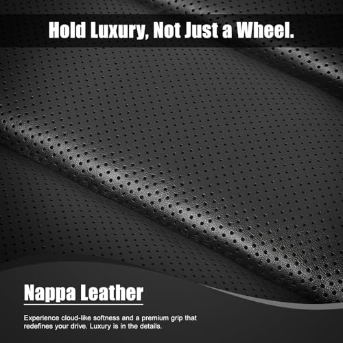 Customized Auto Car Steering Wheel Cover for Dodge Challenger Charger Durango Avenger Ram, for Dodge Accessories, 14.5-15 inch, Black - color: Black-2