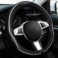 NBTEPEM Customized Auto Car Steering Wheel Cover for Toyota, Microfiber Leather Steering Wheel Covers with Anti-Slip Lining, Breathable, Safety, Soft, Sports Style (Black with White Line) - color: Black with White Line
