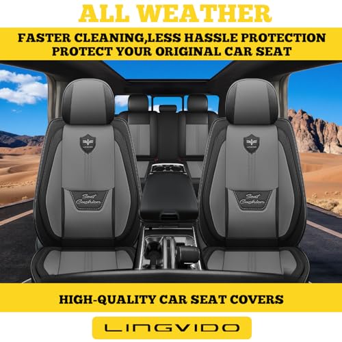 Car Seat Covers for Front Seats (2 Seats) - Premium Perforated Nappa Leather,Waterproof Shield, Omni-Adapt Fit for SUVs Sedans, Ideal for Rideshare & Pets