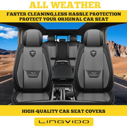 Car Seat Covers for Front Seats (2 Seats) - Premium Perforated Nappa Leather,Waterproof Shield, Omni-Adapt Fit for SUVs Sedans, Ideal for Rideshare & Pets