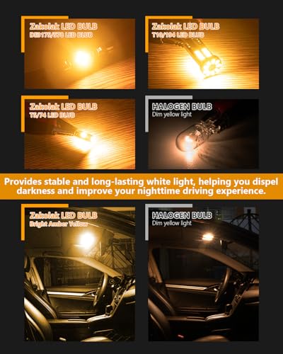 Zakolak 24PCS LED Interior Car Lights, Extremely Bright LED Bulb Kit, Applicable to Dome Map Door Lights and Other Parts Replacement for Your Cars, to Help You See Inside The Car at Night（Yellow） - color: Amber Yellow