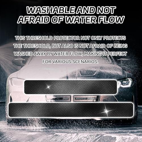 Car Door Sill Protector 3D Carbon Fiber Door Sill Guards Interior Trim Sticker, 4PCS Universa Carbon Fiber Anti-Scratch Entry Edge Guard Protection Trim Strips Black Car Accessories (Black 3D) - size: Black 3D