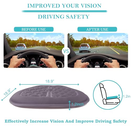 Big Ant Car Seat Cushion, Comfort Memory Foam Driver Seat Cushion Improve Driving View, Sciatica and Lower Back Pain Relief, Seat Cushions for Car Seat Driver, Home Office Chair, Wheelchair - Gray - color: Grey