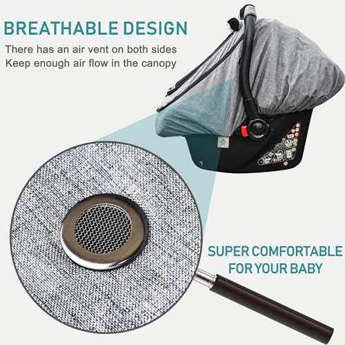 Waterproof Baby Car Seat Cover，YVMVDV Patented Cold Weather Carseat Cover for Babies,Infant Car Seat Cover Canopy for Boy Girls,Windproof Car Seat Canopy for Boys & Girls, Keeps Babies Warm - color: Thick-Gray