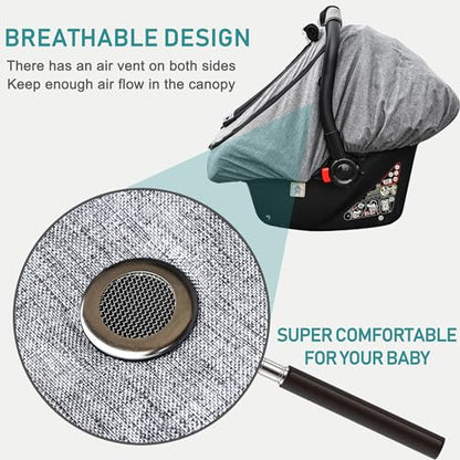 Waterproof Baby Car Seat Cover，YVMVDV Patented Cold Weather Carseat Cover for Babies,Infant Car Seat Cover Canopy for Boy Girls,Windproof Car Seat Canopy for Boys & Girls, Keeps Babies Warm - color: Thick-Gray