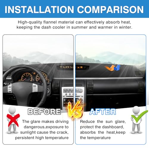 Autorder Dashboard Cover Mat for Infiniti G35 with Clock Outside Accessories Dash Cover Upgrade Flannel Dash Mat Sunshade Glare UV Rays Protector - size: For Infiniti G35