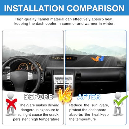Autorder Dashboard Cover Mat for Infiniti G35 with Clock Outside Accessories Dash Cover Upgrade Flannel Dash Mat Sunshade Glare UV Rays Protector - size: For Infiniti G35