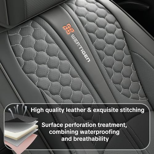 2007-2025 Car Seat Cover for Nissan Sentra, Gray Car Seat Covers, Premium Leather, 5 Seats Full Set, with Lumbar Support, Anti-Slip, Protect and Upgrade Seats - color: Luxury_Gray