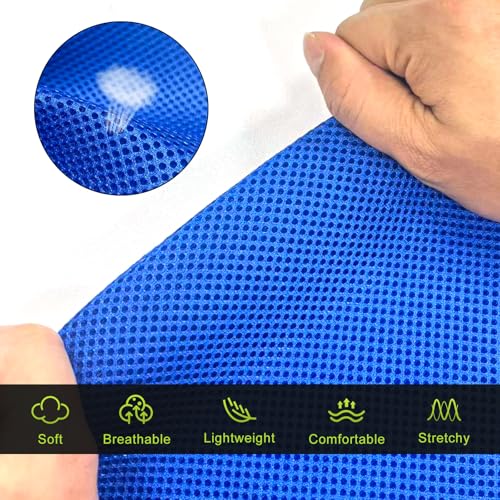 Golf Cart Seat Covers Front & Rear Set for EZGO TXT RXV | Also Fits Club Car DS - 2000-Up | Breathable Mesh | Cool & Sweat-Proof | Machine Washable | Easy to Install, Black&Blue - color: Black & Blue, size: Rear + Front Seat EZGO TXT RXV Club Car DS 2000-