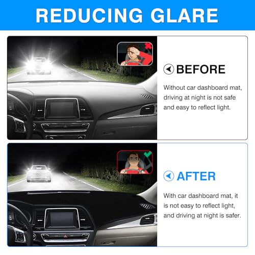 Autorder Dashboard Cover Mat for Hyundai Sonata 2015-2019 Accessories Dash Cover Upgrade Velvet Dash Mat Sunshade Glare UV Rays Protector - size: 2015-2019 Hyundai Sonata