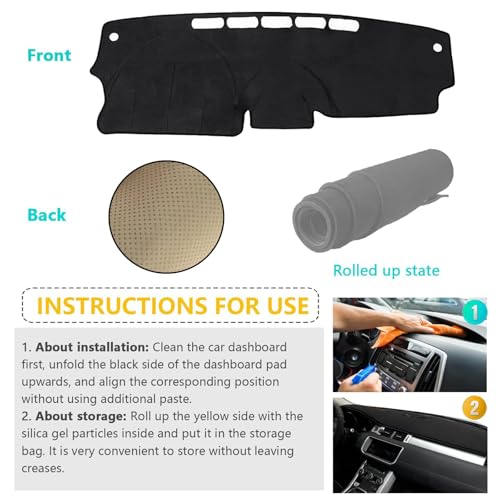 Dashboard Cover Suitable for Nissan Versa 2012 2013 2014 2015 2016 2017 2018 2019 Car Dashboard Cover Sun Visor Mat Non-Slip Polyester Dashboard Accessories (Black) - size: 2012-2019 For Nissan Versa