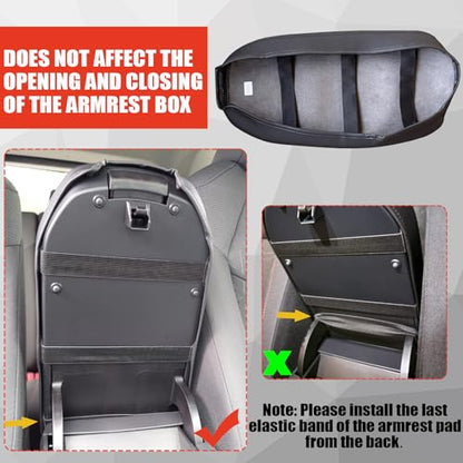 Center Console Cover for Toyota RAV4 2025 2024 2023 2022 2021 2020 2019 - Leather Middle Console Lid Armrest Cover for Toyota RAV4 Interior Accessories (Black) - size: 4) 19-25 |RAV4| Black Stitching,Thin Size